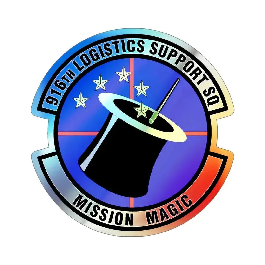 916th Logistics Support Squadron (U.S. Air Force) Holographic STICKER Die-Cut Vinyl Decal 6 Inch Holographic - The Sticker Space