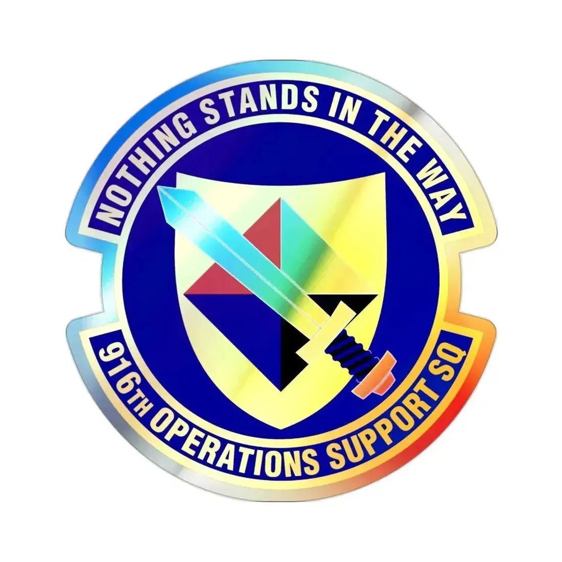 916th Operations Support Squadron (U.S. Air Force) Holographic STICKER Die-Cut Vinyl Decal 2 Inch Holographic - The Sticker Space