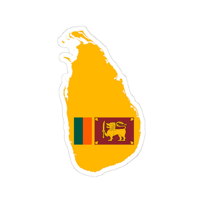 Sri Lanka Map Flag (Sri Lanka) STICKER Vinyl Kiss-Cut Decal