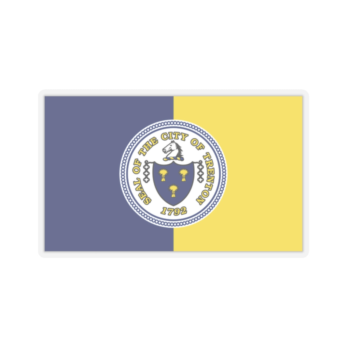 Flag of Trenton, New Jersey - STICKER Vinyl Kiss-Cut Decal