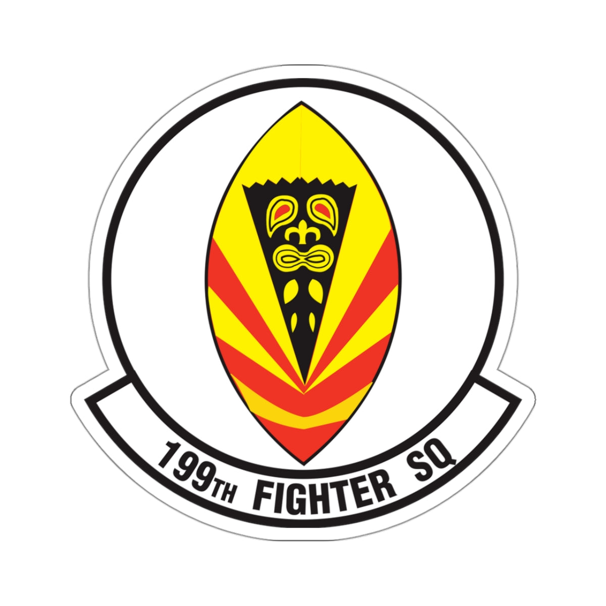 199 Fighter Squadron (U.S. Air Force) STICKER Vinyl Kiss-Cut Decal-3" × 3"-White-The Sticker Space