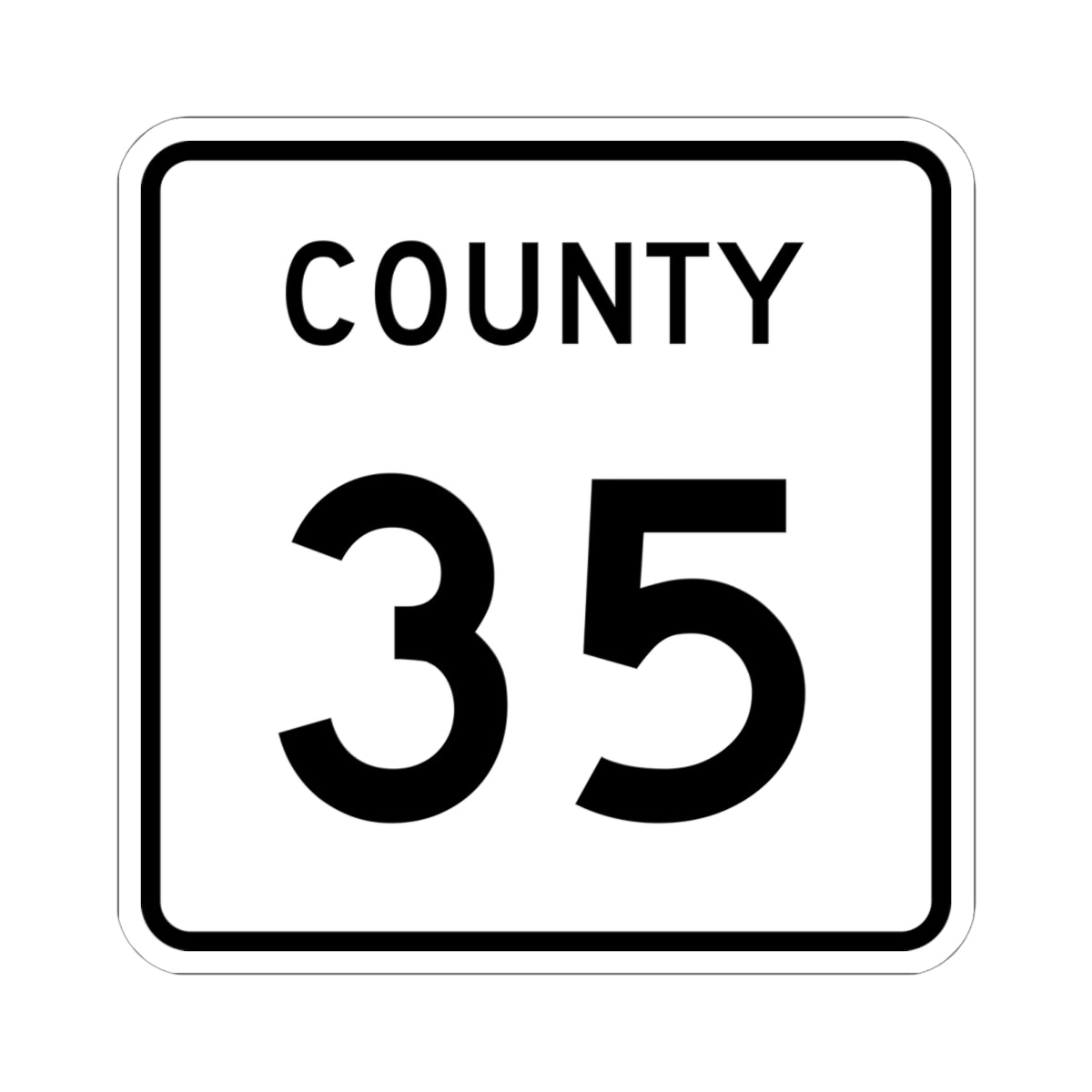 County 35 square (Minnesota) (Road Sign) STICKER Vinyl Kiss-Cut Decal