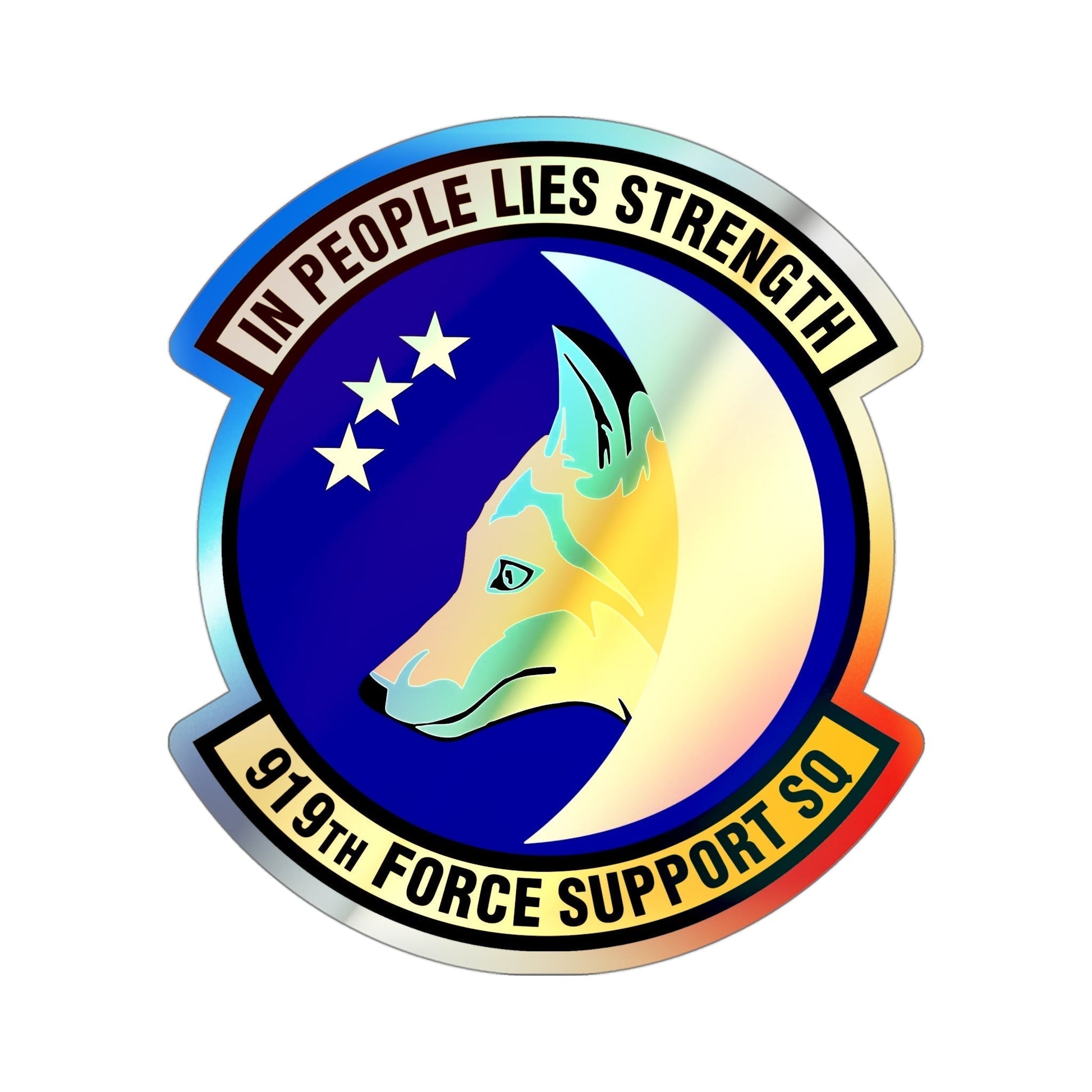 919th Force Support Squadron (U.S. Air Force) Holographic STICKER Die-Cut Vinyl Decal-4 Inch-The Sticker Space