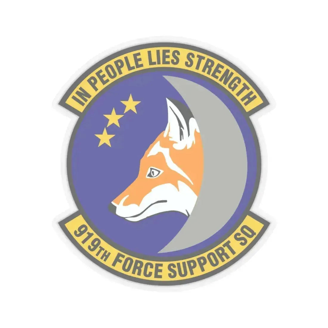 919th Force Support Squadron (U.S. Air Force) STICKER Vinyl Kiss-Cut Decal 3 Inch Transparent - The Sticker Space