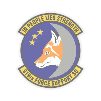 919th Force Support Squadron (U.S. Air Force) STICKER Vinyl Kiss-Cut Decal 4 Inch Transparent - The Sticker Space