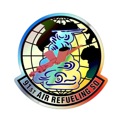 91st Air Refueling Squadron (U.S. Air Force) Holographic STICKER Die-Cut Vinyl Decal 4 Inch Holographic - The Sticker Space
