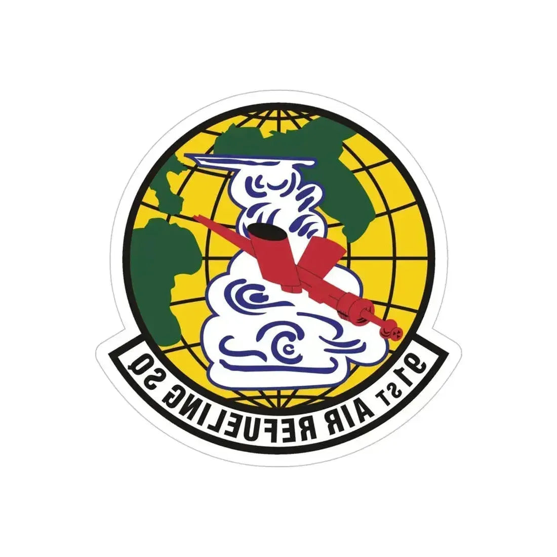 91st Air Refueling Squadron (U.S. Air Force) REVERSE PRINT Transparent Die-Cut STICKER 5 Inch Die-Cut Transparent - The Sticker Space