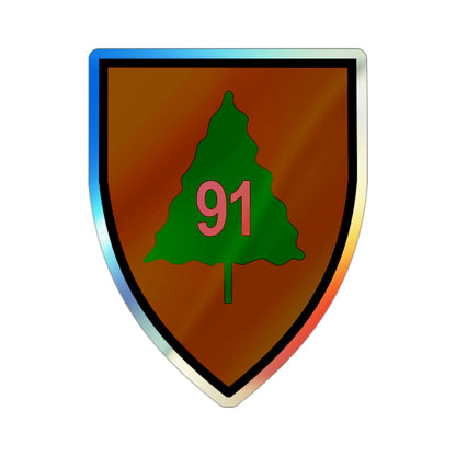 91st Infantry Division (U.S. Army) Holographic STICKER Die-Cut Vinyl Decal-2 Inch-The Sticker Space