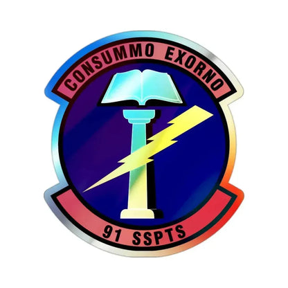 91st Security Support Squadron (U.S. Air Force) Holographic STICKER Die-Cut Vinyl Decal 2 Inch Holographic - The Sticker Space