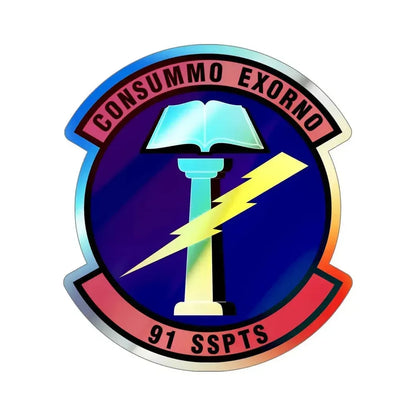 91st Security Support Squadron (U.S. Air Force) Holographic STICKER Die-Cut Vinyl Decal 5 Inch Holographic - The Sticker Space