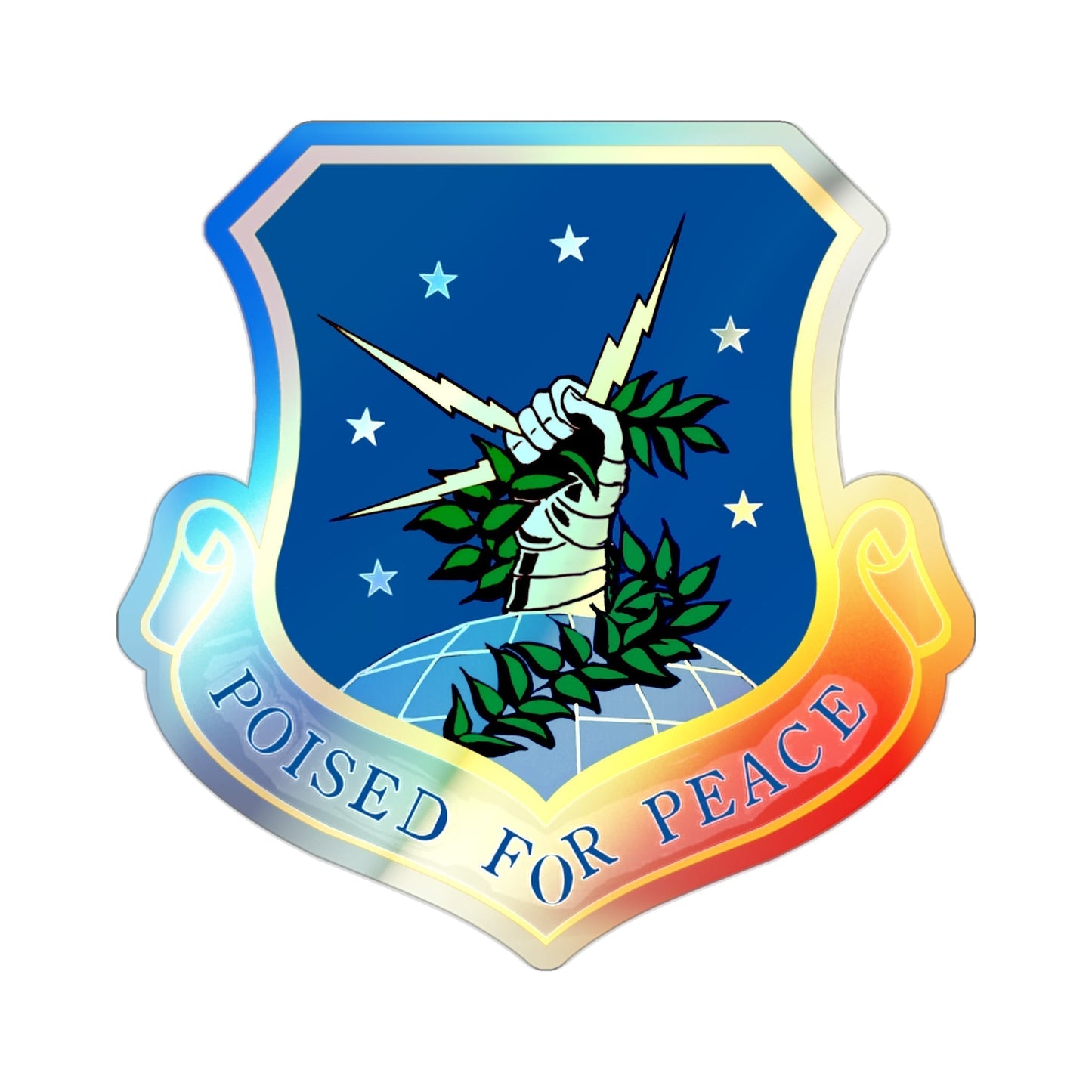 91st Space Wing (U.S. Air Force) Holographic STICKER Die-Cut Vinyl Decal-2 Inch-The Sticker Space
