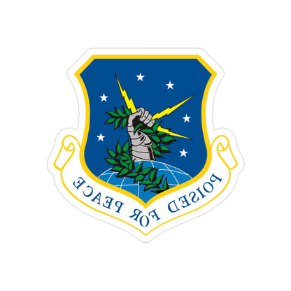 91st Space Wing (U.S. Air Force) REVERSE PRINT Transparent STICKER-2" × 2"-The Sticker Space