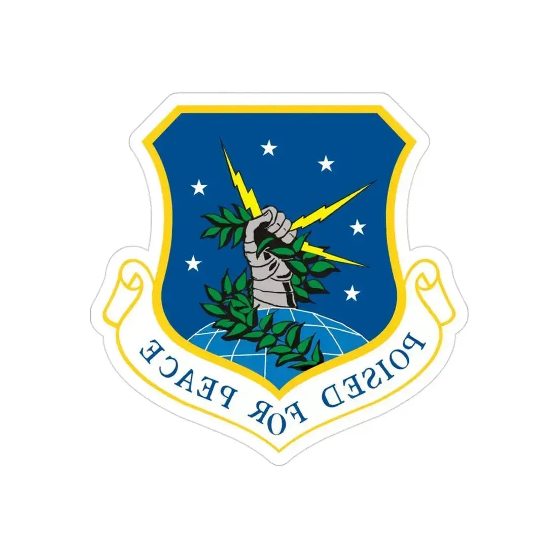 91st Space Wing (U.S. Air Force) REVERSE PRINT Transparent Die-Cut STICKER 3 Inch Die-Cut Transparent - The Sticker Space