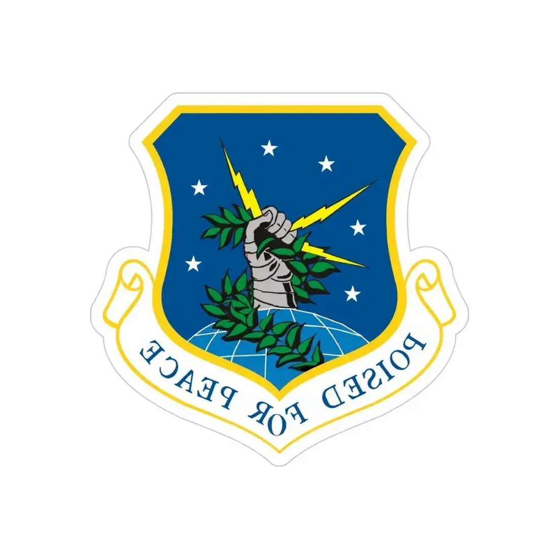 91st Space Wing (U.S. Air Force) REVERSE PRINT Transparent Die-Cut STICKER 4 Inch Die-Cut Transparent - The Sticker Space