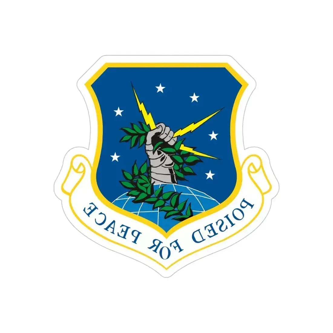 91st Space Wing (U.S. Air Force) REVERSE PRINT Transparent Die-Cut STICKER 5 Inch Die-Cut Transparent - The Sticker Space