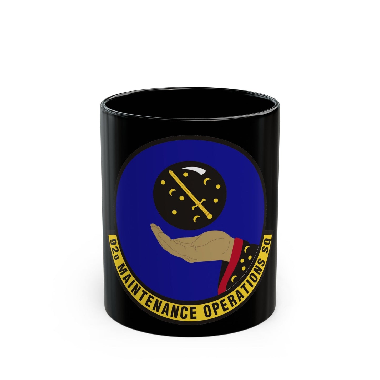 92 Maintenance Operations Squadron AMC (U.S. Air Force) Black Coffee Mug-11oz-The Sticker Space