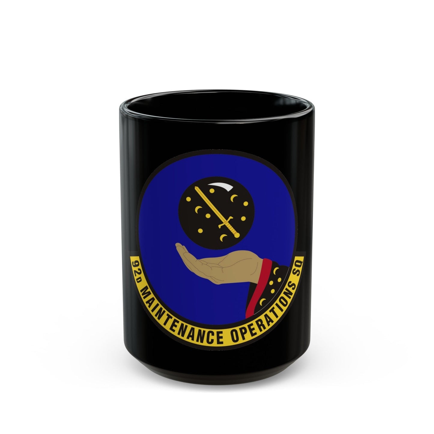 92 Maintenance Operations Squadron AMC (U.S. Air Force) Black Coffee Mug-15oz-The Sticker Space