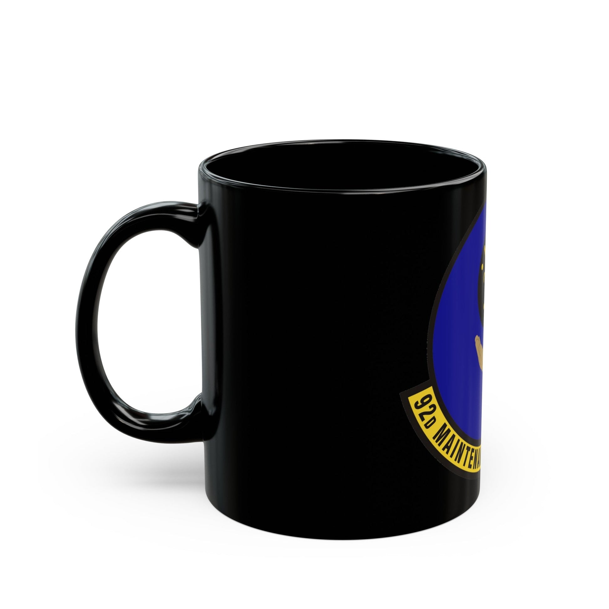 92 Maintenance Operations Squadron AMC (U.S. Air Force) Black Coffee Mug-The Sticker Space