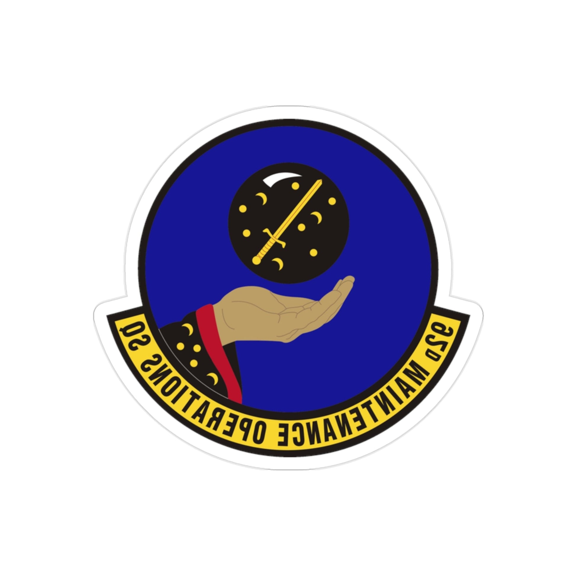 92 Maintenance Operations Squadron AMC (U.S. Air Force) REVERSE PRINT Transparent STICKER-2" × 2"-The Sticker Space