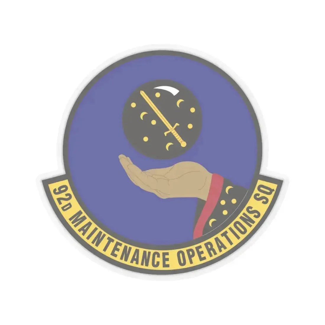 92 Maintenance Operations Squadron AMC (U.S. Air Force) STICKER Vinyl Kiss-Cut Decal 4 Inch Transparent - The Sticker Space