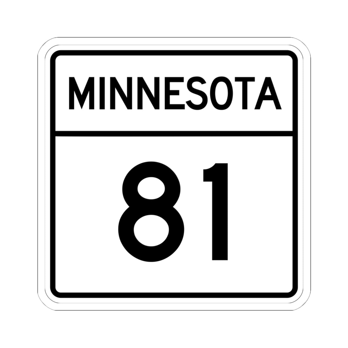 MN-81 1948 (Minnesota) (Road Sign) STICKER Vinyl Kiss-Cut Decal