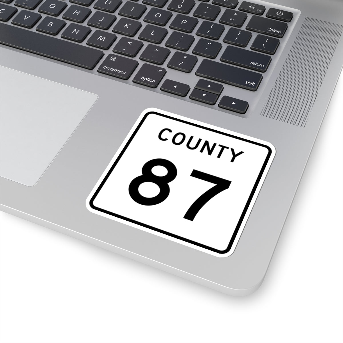 County 87 square (Minnesota) (Road Sign) STICKER Vinyl Kiss-Cut Decal