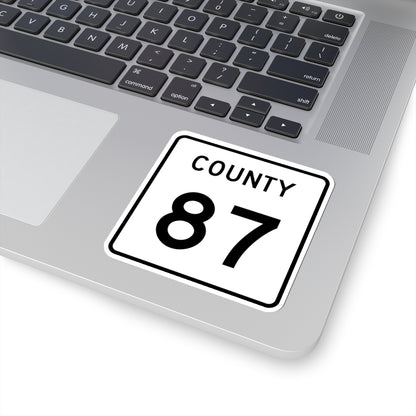 County 87 square (Minnesota) (Road Sign) STICKER Vinyl Kiss-Cut Decal