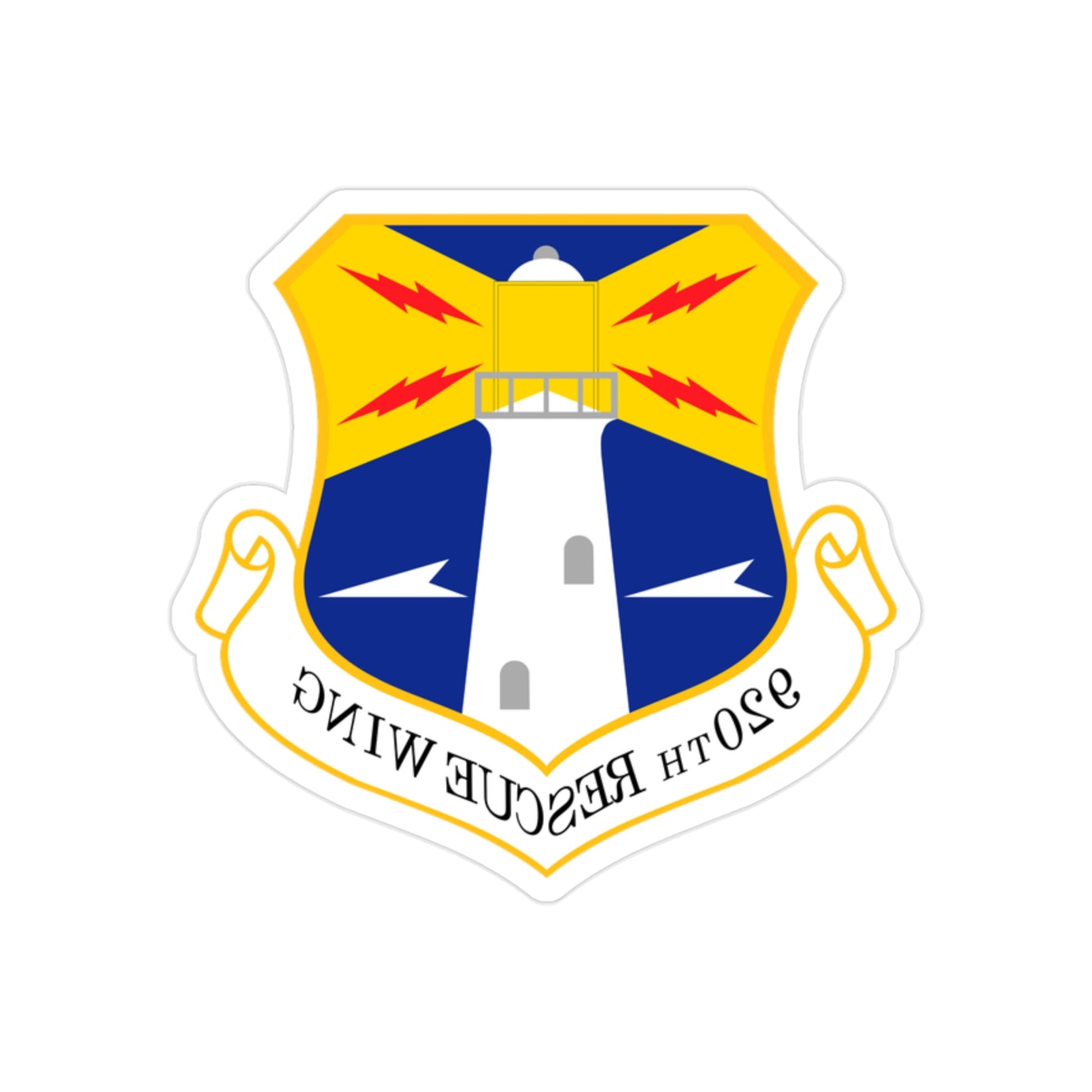 920th Rescue Wing (U.S. Air Force) REVERSE PRINT Transparent STICKER-2" × 2"-The Sticker Space