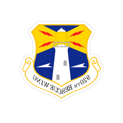 920th Rescue Wing (U.S. Air Force) REVERSE PRINT Transparent STICKER-3" × 3"-The Sticker Space