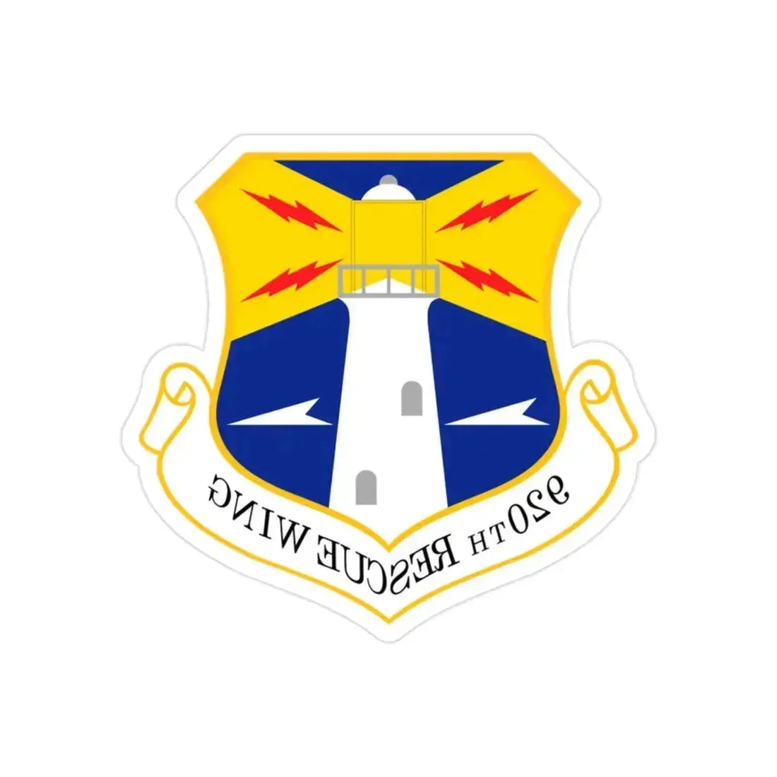 920th Rescue Wing (U.S. Air Force) REVERSE PRINT Transparent Die-Cut STICKER 2 Inch Die-Cut Transparent - The Sticker Space