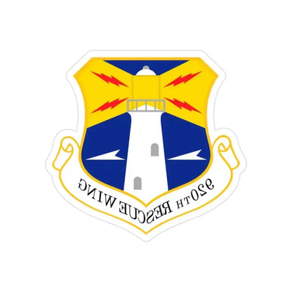 920th Rescue Wing (U.S. Air Force) REVERSE PRINT Transparent Die-Cut STICKER 2 Inch Die-Cut Transparent - The Sticker Space