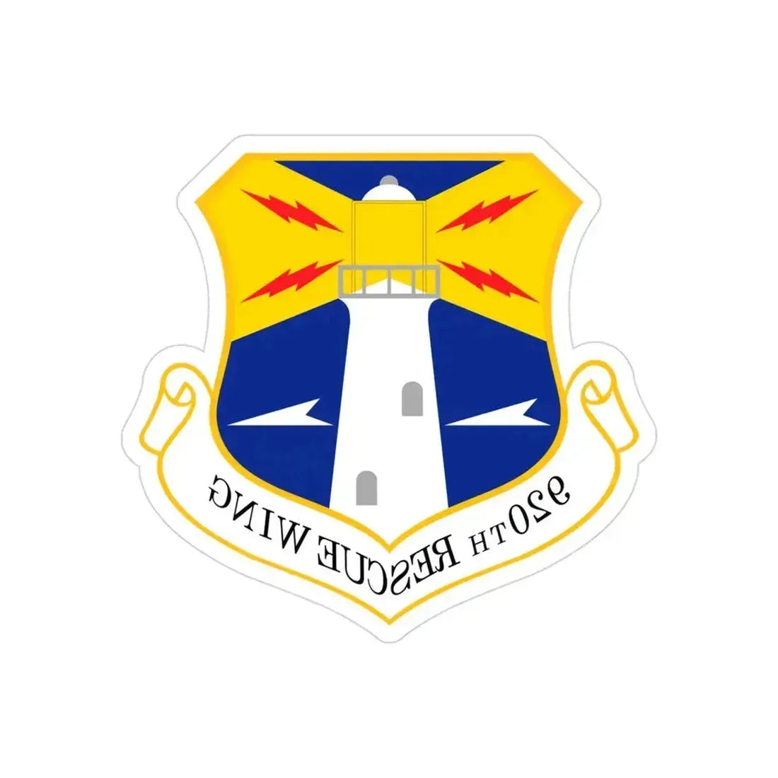 920th Rescue Wing (U.S. Air Force) REVERSE PRINT Transparent Die-Cut STICKER 3 Inch Die-Cut Transparent - The Sticker Space