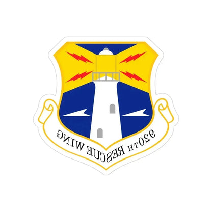 920th Rescue Wing (U.S. Air Force) REVERSE PRINT Transparent Die-Cut STICKER 3 Inch Die-Cut Transparent - The Sticker Space