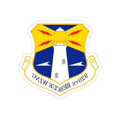 920th Rescue Wing (U.S. Air Force) REVERSE PRINT Transparent Die-Cut STICKER 5 Inch Die-Cut Transparent - The Sticker Space