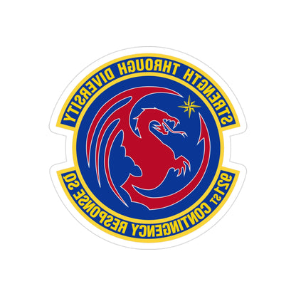 921 Contingency Response Sq AMC (U.S. Air Force) REVERSE PRINT Transparent STICKER-3" × 3"-The Sticker Space