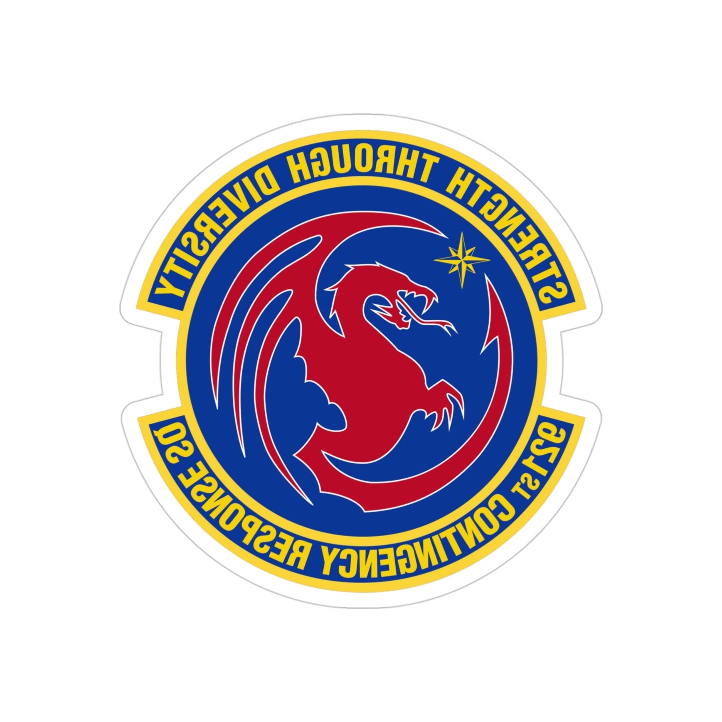 921 Contingency Response Sq AMC (U.S. Air Force) REVERSE PRINT Transparent STICKER-4" × 4"-The Sticker Space