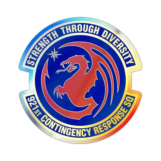921 Contingency Response Sq AMC (U.S. Air Force) Holographic STICKER Die-Cut Vinyl Decal 6 Inch Holographic - The Sticker Space
