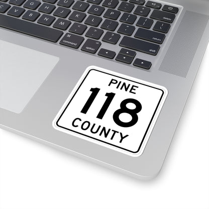 Pine County Route 118 MN (Minnesota) (Road Sign) STICKER Vinyl Kiss-Cut Decal