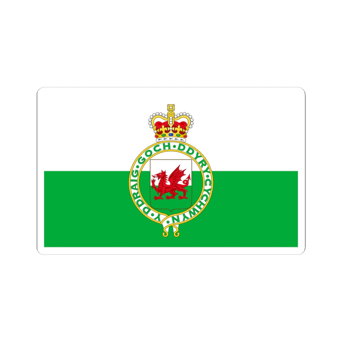 Flag of Wales 1953-1959 (United Kingdom) STICKER Vinyl Kiss-Cut Decal