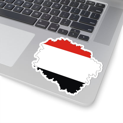 Flag map of Kuyavian-Pomeranian Voivodeship (Poland) STICKER Vinyl Kiss-Cut Decal