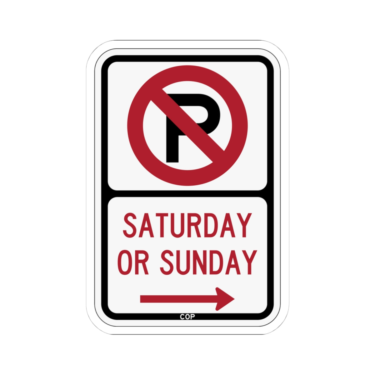 PBOT Road sign P1210R (Oregon) (Road Sign) STICKER Vinyl Kiss-Cut Decal