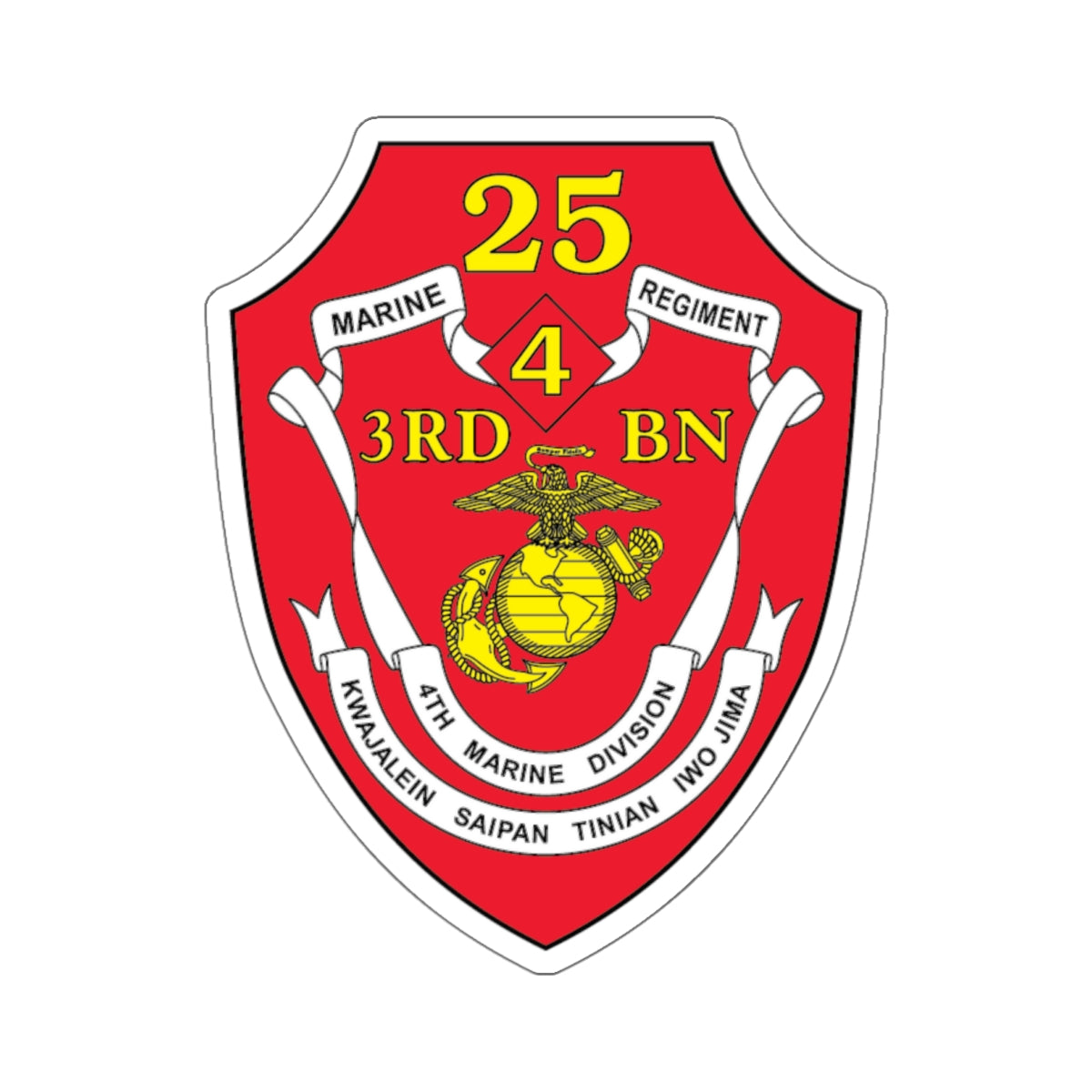 3rd BN 25th Marines 4th Marine Div (USMC) STICKER Vinyl Kiss-Cut Decal