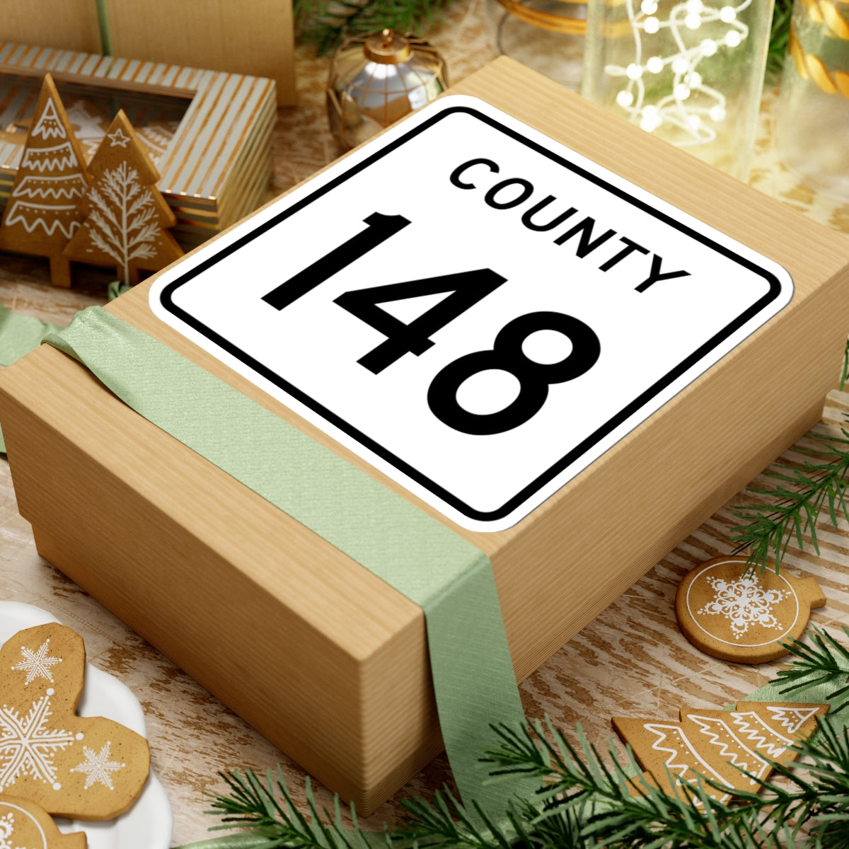 County 148 square (Minnesota) (Road Sign) STICKER Vinyl Kiss-Cut Decal