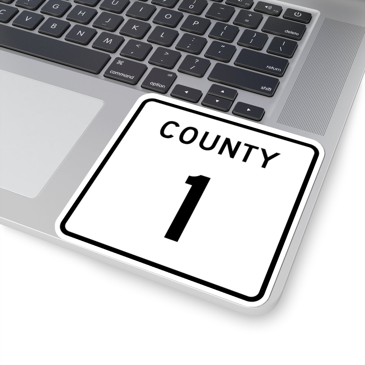 County 1 square (Minnesota) (Road Sign) STICKER Vinyl Kiss-Cut Decal