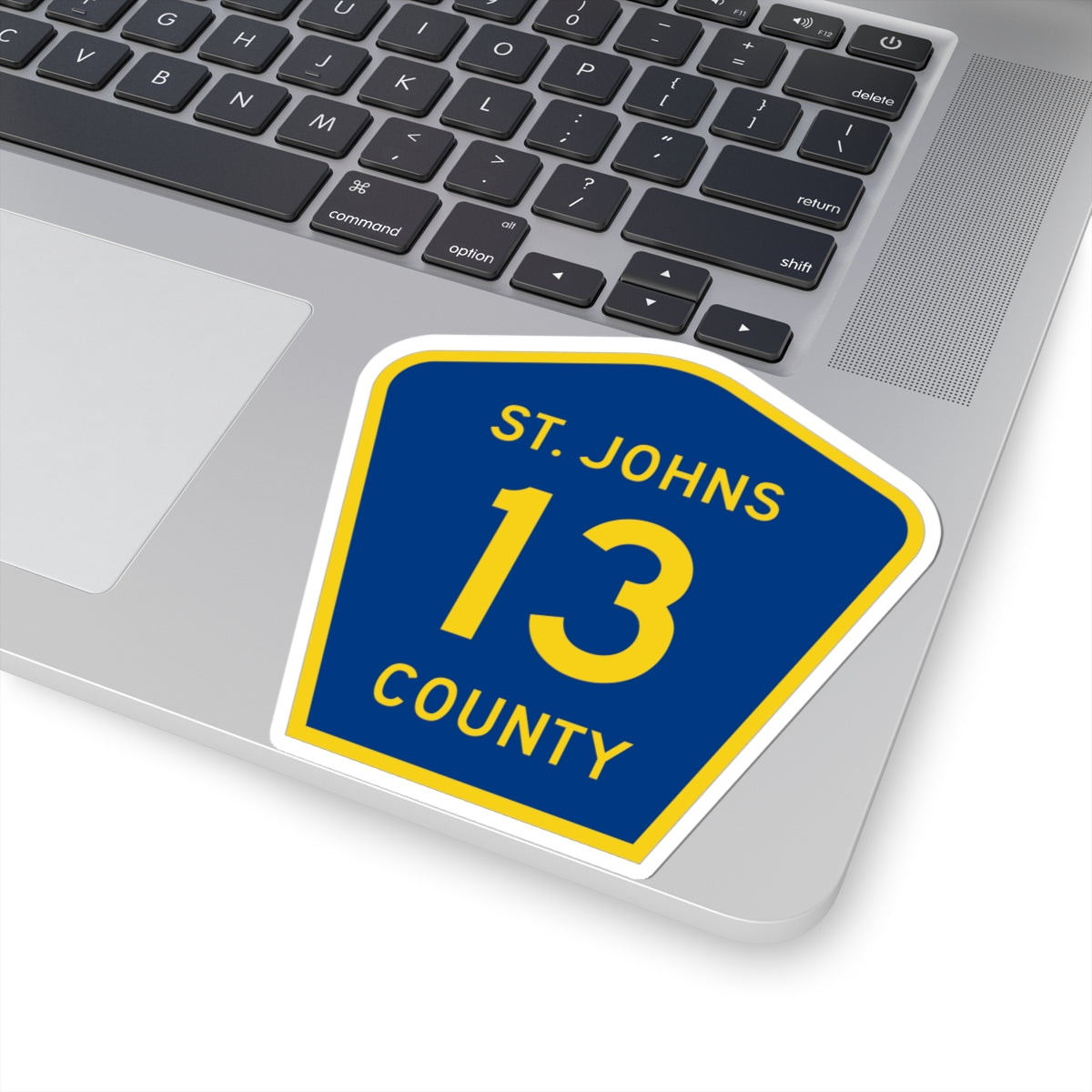 St. Johns County 13 (Florida) (Road Sign) STICKER Vinyl Kiss-Cut Decal