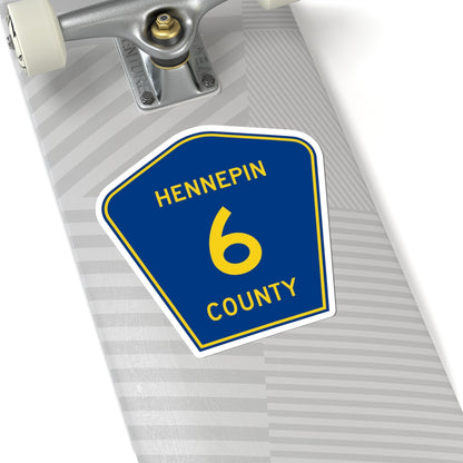 Hennepin County 6 (Minnesota) (Road Sign) STICKER Vinyl Kiss-Cut Decal