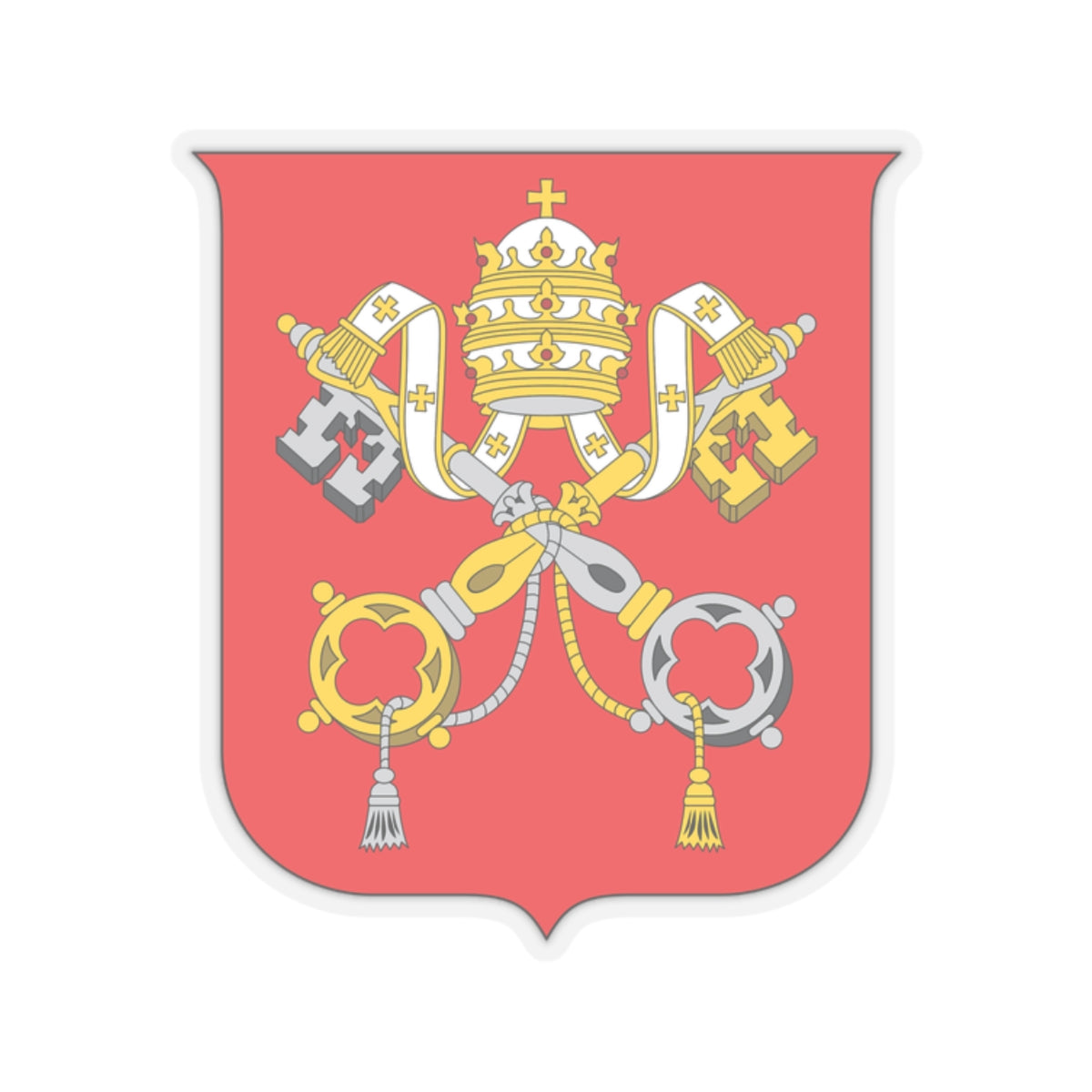 Coat of arms of Vatican City State - STICKER Vinyl Kiss-Cut Decal