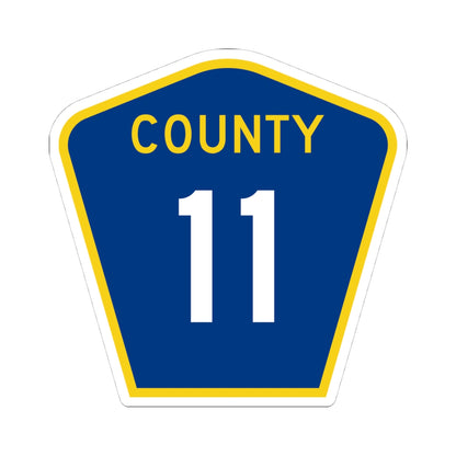 County 11 MN (Minnesota) (Road Sign) STICKER Vinyl Kiss-Cut Decal