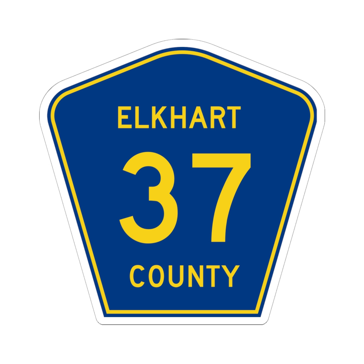 Elkhart County Road 37 IN (Indiana) (Road Sign) STICKER Vinyl Kiss-Cut Decal