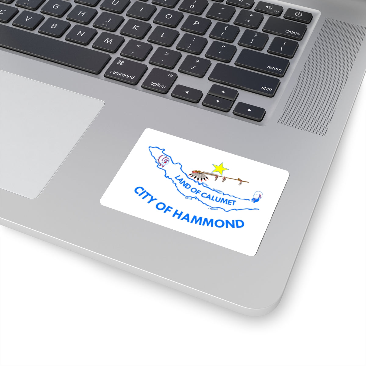 Flag of Hammond, IN - STICKER Vinyl Kiss-Cut Decal